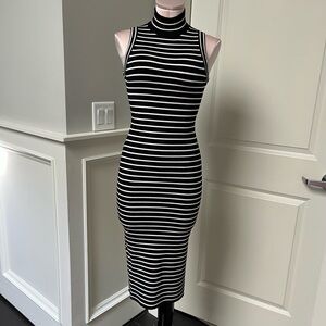 Michael Kors size S mock neck sleveless midi knit dress